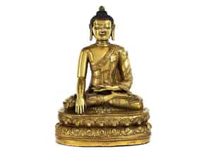 Detailabbildung:  † Bronzefigur des Buddha Shakyamuni