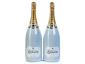 Detail images:  Paar Magnumflaschen Lanson Champagner White Label/ Sec-Dry