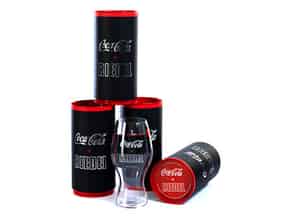 Detail images:  Vier Riedel Coca-Cola Gläser