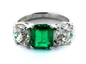 Detail images:  Diamant-Smaragdring