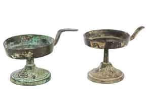 Detail images:  Paar Öl Lampen in Bronze