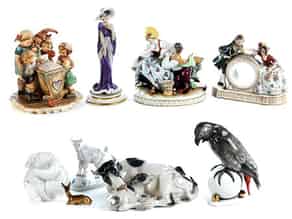 Detail images:  Konvolut von neun Porzellanfiguren und -figurengruppen