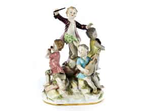 Detailabbildung:  Meissener Porzellanfigurengruppe
