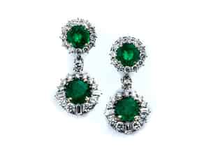 Detailabbildung:  Smaragd-Diamantohrhänger