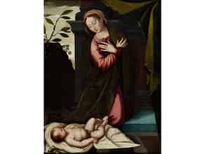 Detailabbildung:  Bologneser Meister des 16. Jahrhunderts in Art des Lorenzo Costa d. Ä. (1460-1535)