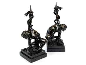 Detail images:  Paar Kerzenhalter in Bronze