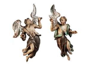 Detail images:  Paar Altarengel in schwebender Haltung
