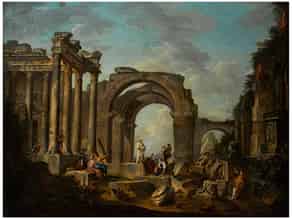 Detail images:  Giovanni Paolo Panini, 1691 Piacenza – 1765 Rom, zug./ Werkstattbeteiligung des 