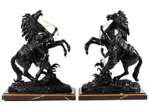 Detailabbildung:  Paar Pferdebronzen nach Modell von Guillaume Coustou (1677–1746)