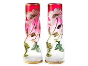 Detail images:  Paar Jugendstil-Vasen mit Blütendekor