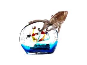 Detail images:  Murano-Glasskulptur Aquarium mit Oktopus 