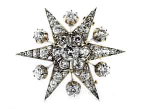 Detail images:  Stern-Diamantbrosche und Haarnadelaufsatz