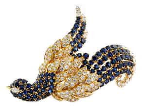 Detailabbildung:  Saphir-Diamant-Vogelbrosche von Jahan