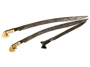 Detail images:  Konvolut von drei wohl persischen Kurzschwertern