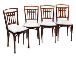 Detail images:  Satz von vier Jugendstil-Stühlen