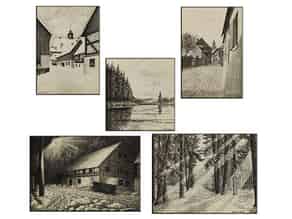 Detail images:  Konvolut von fünf Lithografien