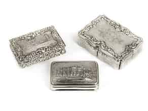 Detail images:  Drei englische Silberdosen