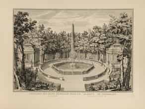 Detail images:  Kupferstich mit der Apollo-Fontaine im Garten von Versaille