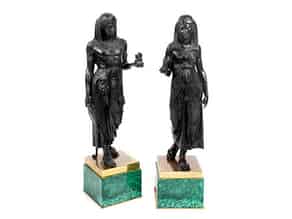 Detailabbildung:  Paar ägyptische Skulpturen im Empire-Stil