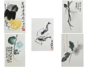 Detail images:  Konvolut von fünf chinesischen Druckgrafiken
