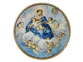 Detail images:  Majolika-Alzata Madonna mit Kind , Carlo Antonio Grue, zug.
