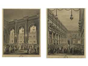 Detailabbildung:  Paar dekorative Drucke nach Stichen des 18. Jahrhunderts