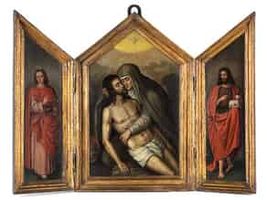 Detail images:  Kleiner Hausaltar in Form eines klappbaren Triptychons