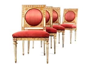 Detailabbildung:  Vier prächtige Louis XVI-Stühle