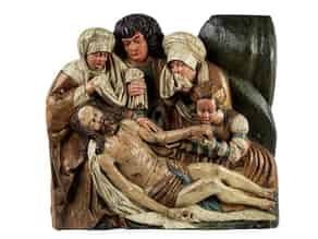 Detail images:  Bedeutende museale Figurengruppe der Beweinung Christi