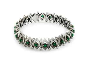 Detailabbildung:  Smaragd-Diamantarmband