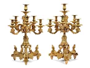 Detail images:  Paar vergoldete Bronzegirandolen