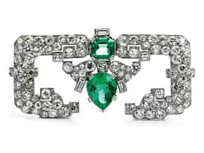 Detail images:  Diamant-Smaragdbrosche von Cartier