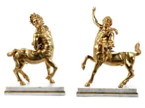 Detail images:  Paar in Bronze gegossene Kentauren