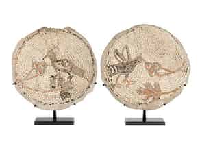 Detail images:  Zwei runde Mosaikdarstellungen