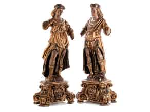 Detail images:  Paar geschnitzte Heiligenfiguren