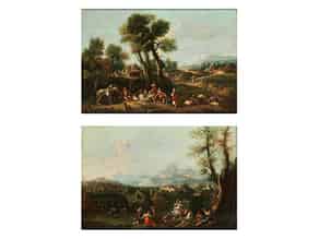Detailabbildung:  Giuseppe Zais, 1709 Forno di Canale – 1784 Trevisio Der Maler war beeinflusst durch die Vedutenmalerei des Marco Ricci (1676/79-1729/30), später des Francesco Zuccarelli (1702-1788). Bekannt wurde er durch seine Fresken in der Villa Pisani in