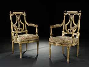 Detailabbildung:  Paar Salon-Kinderstühle im Louis XVI-Stil