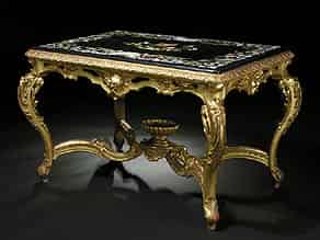 Detailabbildung:  Seltener signierter italienischer Barocktisch mit Scagliola-Platte, signiert G. Della Valle 