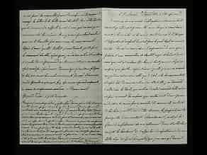 Detailabbildung:  Brief Nr. 49 der Korrespondenz des Zaren Alexander II. von Russland an Ekaterina Dolorukaya (der späteren Prinzessin Jurjewskaya) in französischer Sprache. 