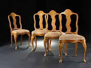 Detailabbildung:  Satz von vier holländischen Stühlen des 18. Jahrhunderts