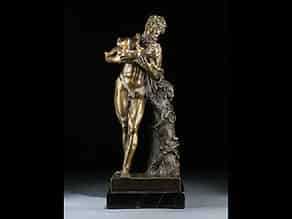 Detail images:  Bronzefigur des Silen mit dem jungen Bacchus