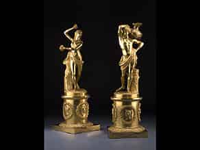 Detailabbildung:  Paar vergoldete Bronzefiguren