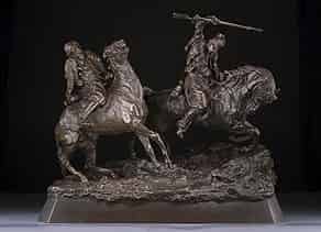 Detailabbildung:  Bronzegruppe zweier Tscherkessen-Reiter