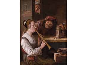 Detailabbildung:  Niederländischer Maler des 17./18. Jahrhunderts in der Stilnachfolge von Teniers 