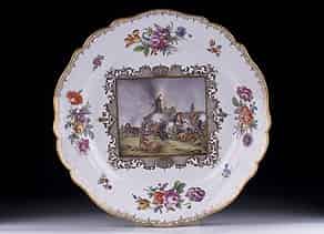 Detail images:  Große Meissener Porzellanplatte mit Bildszenen nach Rugendas