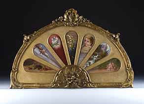 Detail images:  Fächerbild mit sieben Einzeldarstellungen verschiedener Künstler des 19. Jahrhunderts