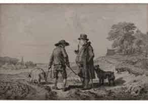 Detail images:  Zwei Männer mit Schwein und Hund