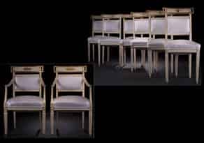 Detail images:  Satz von acht klassizistischen Stühlen
