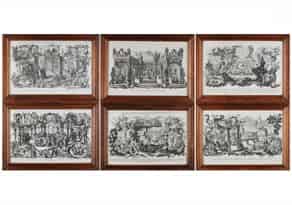 Detailabbildung:  Serie von sechs Kupferstichen des 18. Jahrhunderts mit biblischen Szenen