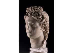 Detailabbildung:  Bildhauer des 17./ 18. Jahrhunderts, Kopf des Apollo von Belvedere